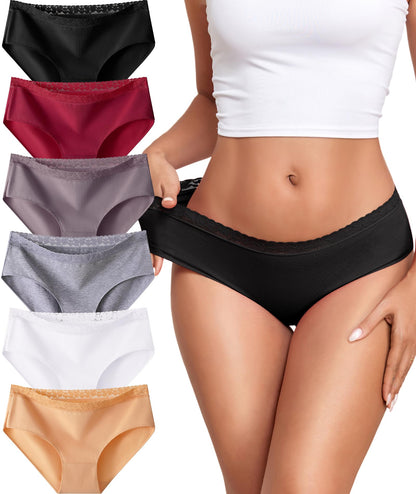 READY TO LOVE Cotton Underwear Womens Panties Ladies Bikini Clothing 6 Pack