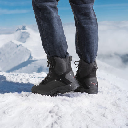 NORTIV 8 Men's Waterproof Hiking Winter Snow Boots,Black,10