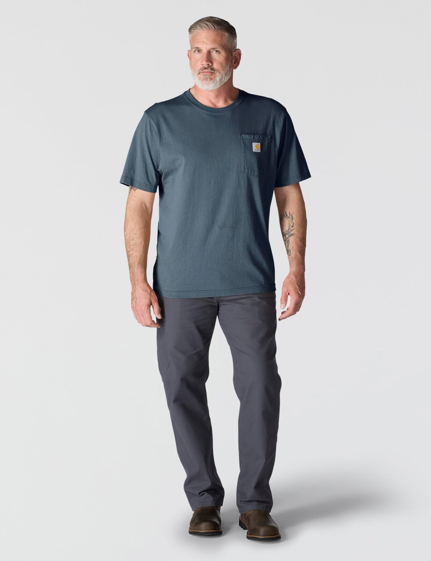 Carhartt Men's K87 Workwear Pocket Short Sleeve T-Shirt (Regular and Big & Tall Sizes), Bluestone, Medium