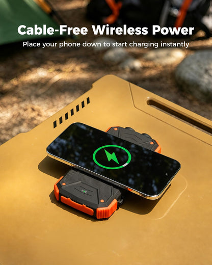 BLAVOR Solar Power Bank 10,000mAh, Wireless Portable Charger, 20W Fast Charging External Battery Pack with USB C for Cell Phones, Solar Panel Charger with Flashlight and Compass for Camping Outdoor