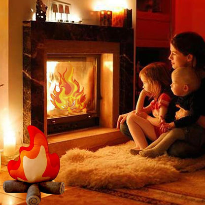 Funny Campfire Plush Pillow, Soft Simulation Bonfire Stuffed Plushies Fake Fire Firewood Plush Pillow for Outdoor Camping Room Decor Pleasantly Surprised Gift