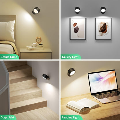 Racokky LED Wall Mounted Lights with Remote, Rechargeable Wall Sconces