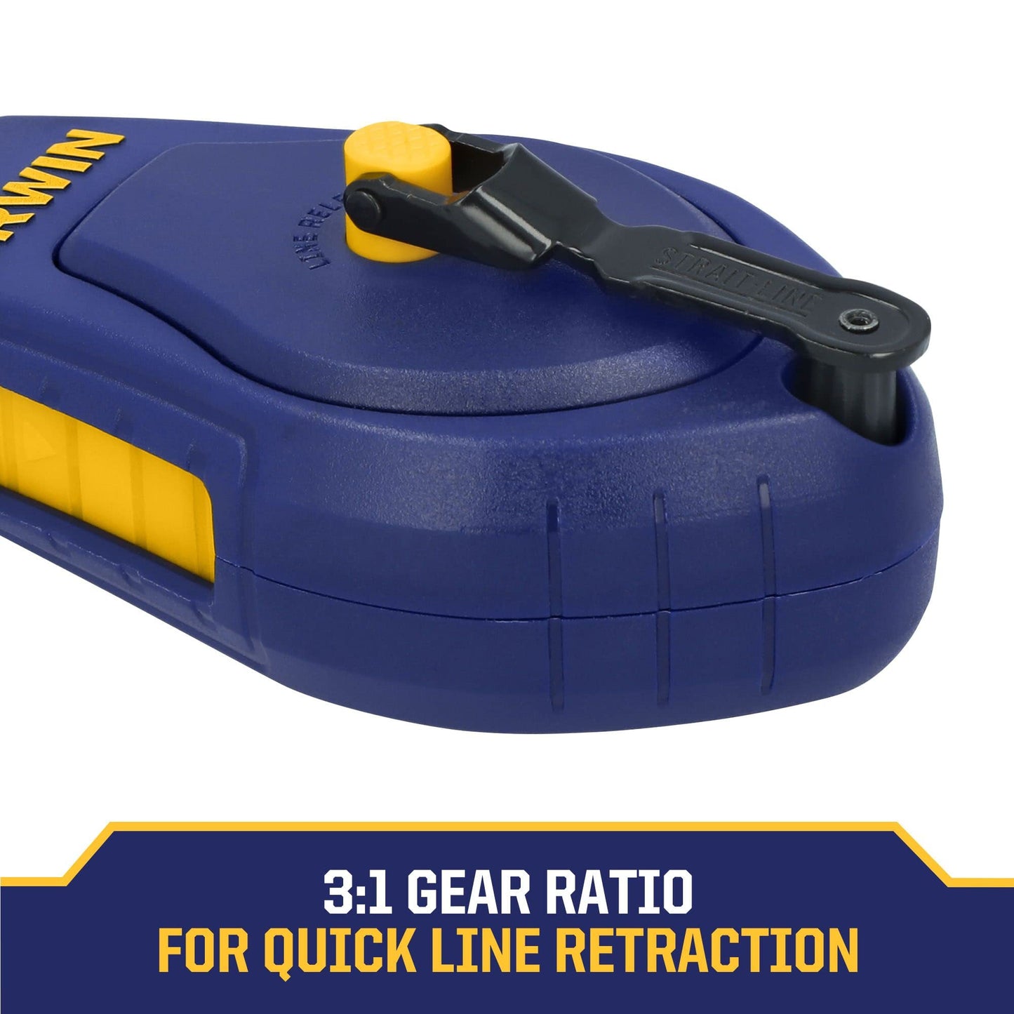 Irwin Tools IRWIN STRAIT-LINE COMPACT Chalk Reel, with Blue Chalk, 100 ft. (IWHT48440BC)