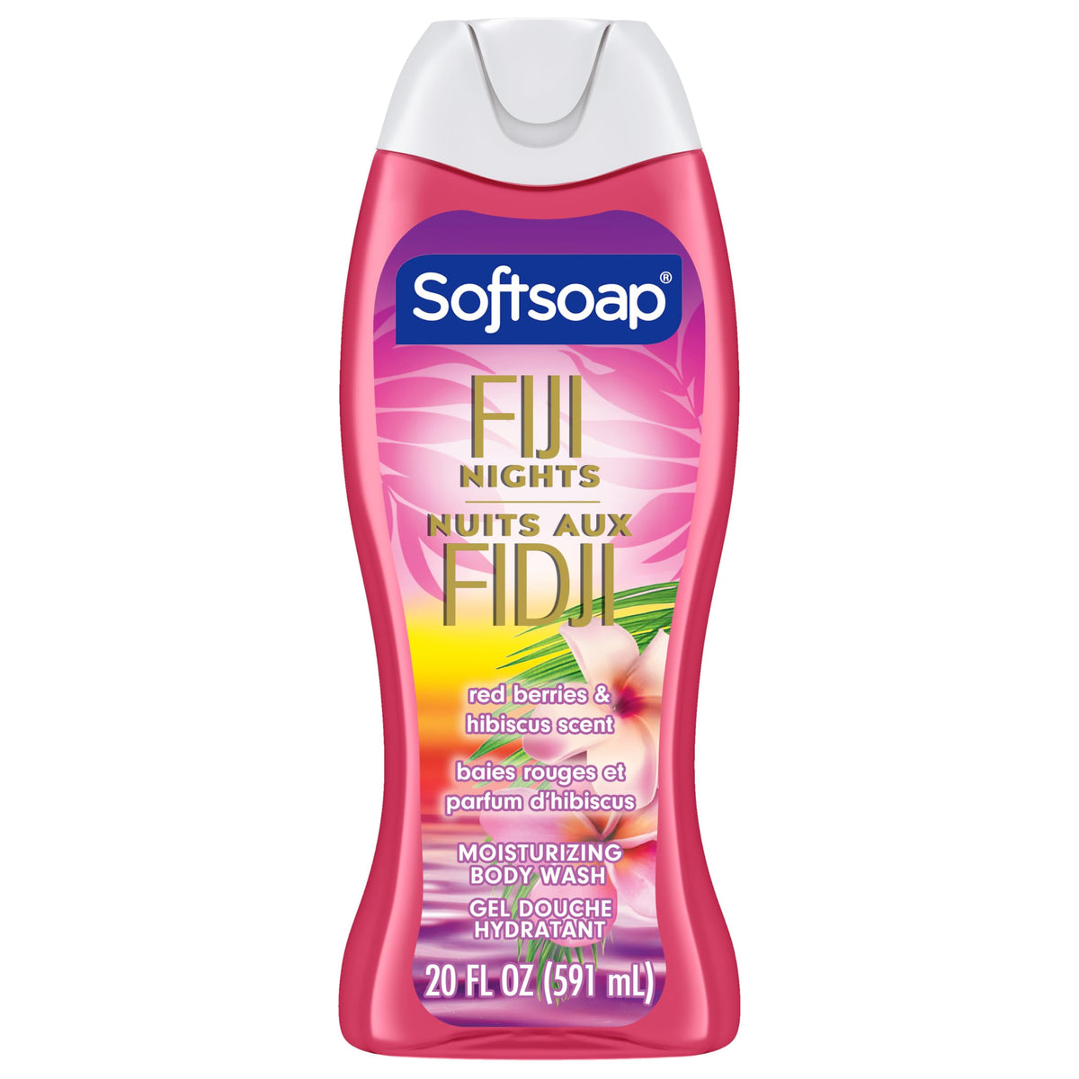 Softsoap Fiji Night Body Wash, Red Berries and Hibiscus Scent, 591 mL (Pack of 4)