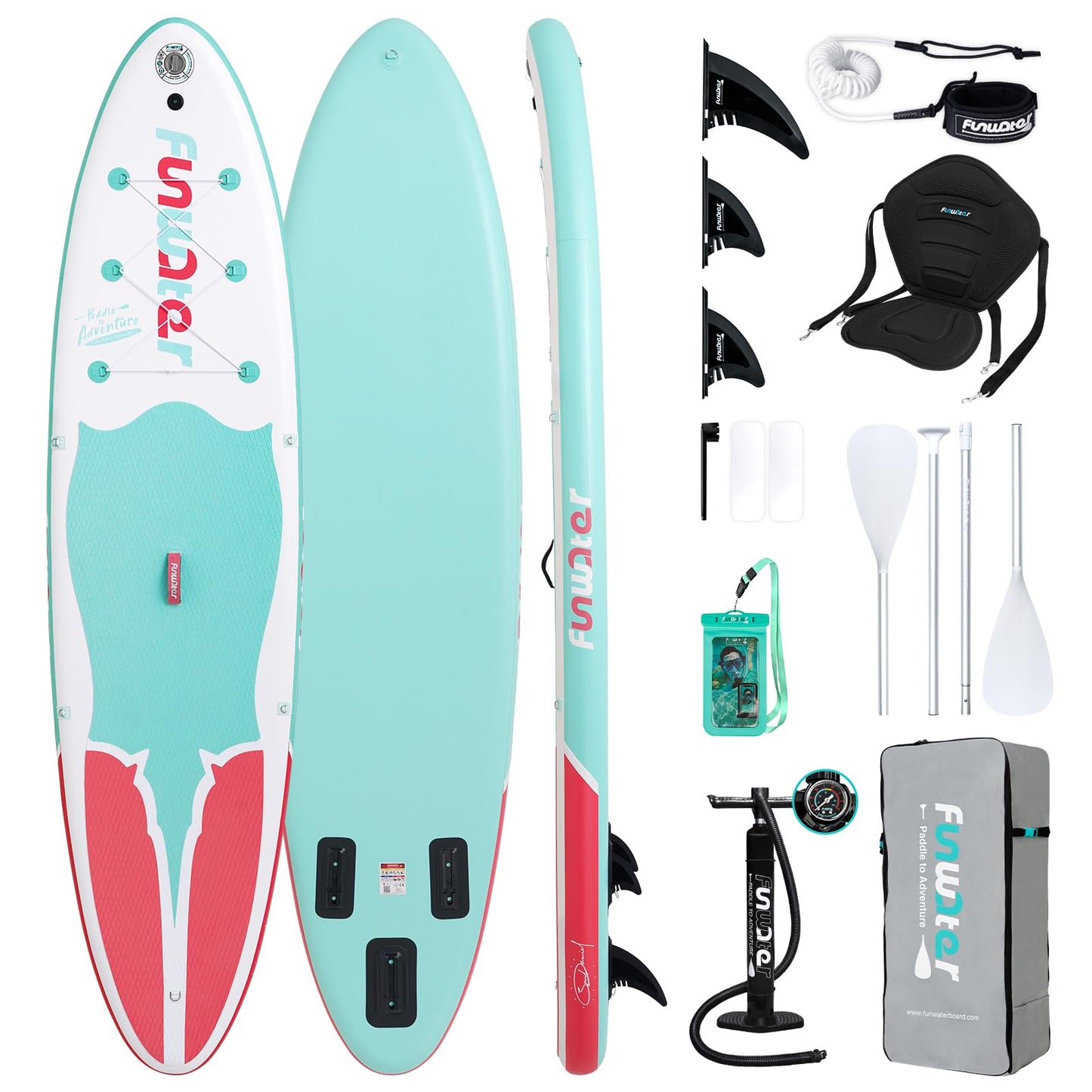 FunWater Inflatable Stand Up Paddle Board Ultra-Light Inflatable Paddleboard Non-Slip Lightweight & Foldable with Paddle Board Accessories