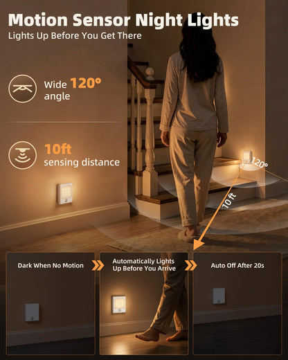 EZVALO Motion Sensor Light Indoor, Rechargeable Night Lights, veilleuse