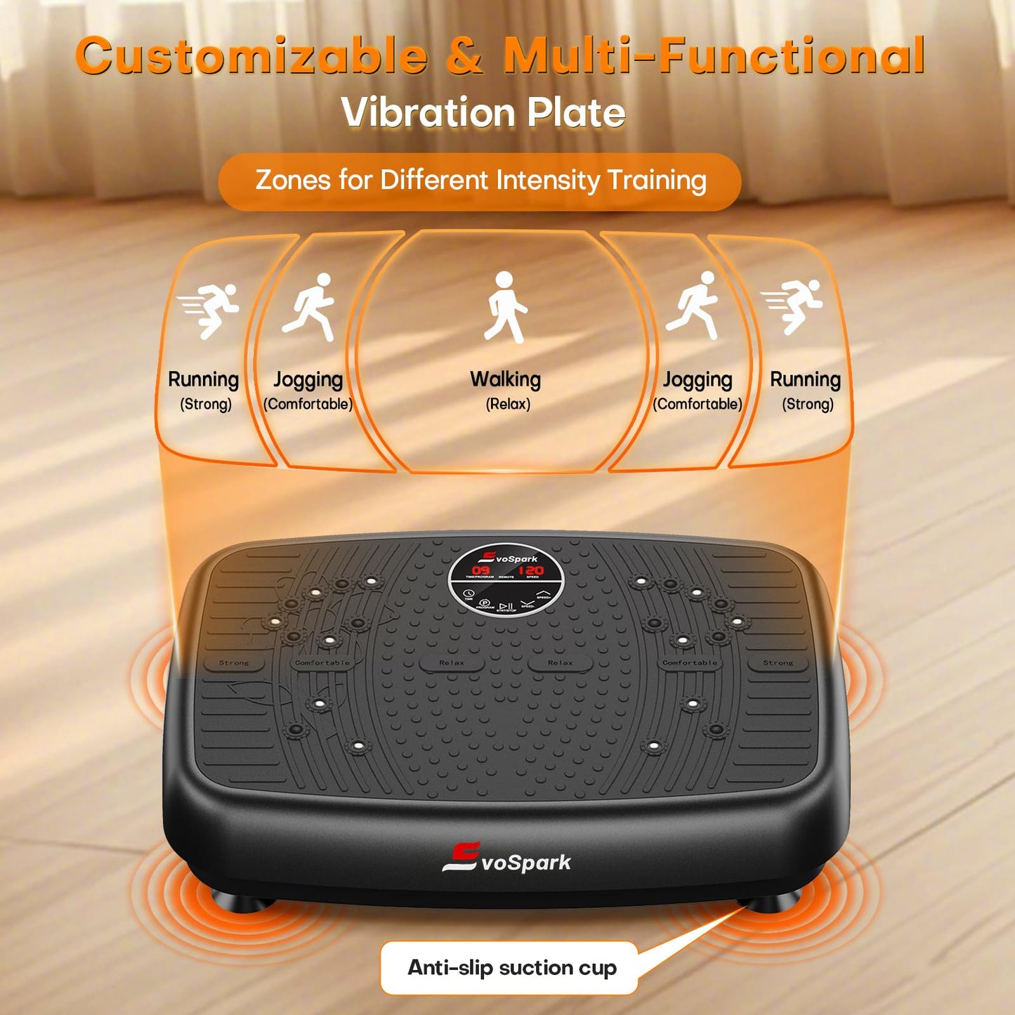 Vibration Plate Exercise Machine, 2026 Upgraded Double Motors Vibration Plate for Lymphatic Drainage, EvoSpark Whole Body Vibration Plates for Weight Loss,450 Lbs Capacity Vibrate Fitness Platform