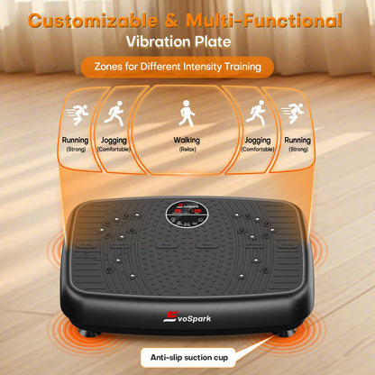 Vibration Plate Exercise Machine, 2026 Upgraded Double Motors Vibration Plate for Lymphatic Drainage, EvoSpark Whole Body Vibration Plates for Weight Loss,450 Lbs Capacity Vibrate Fitness Platform