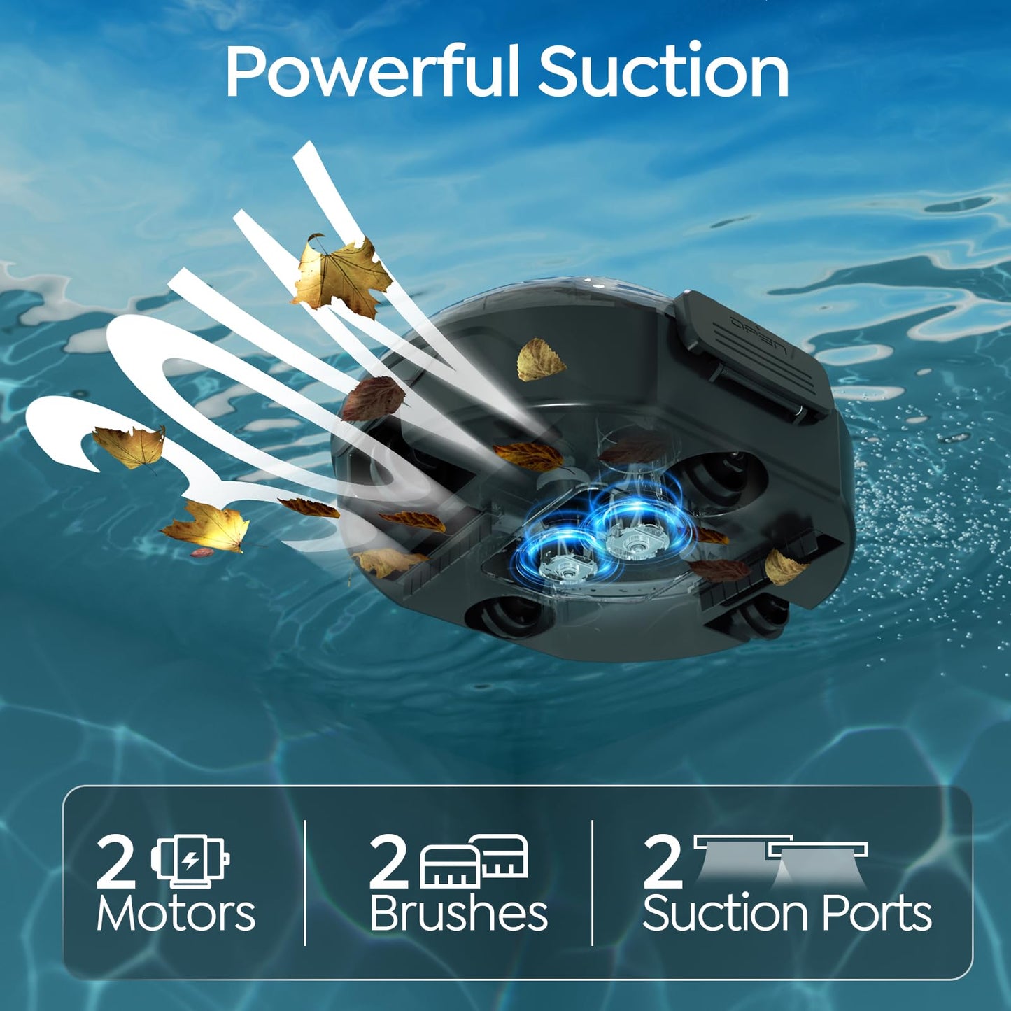 Cordless Robotic Pool Cleaner S2 with 90-Min Runtime, Ebony