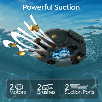 Cordless Robotic Pool Cleaner S2 with 90-Min Runtime, Ebony