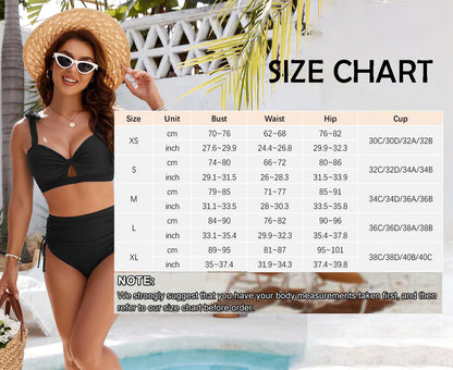 Vozobi Women's High Waisted Swim Bottoms Skirts Ruched Bikini Sets Tankini Briefs Swimsuit Shorts Underwear