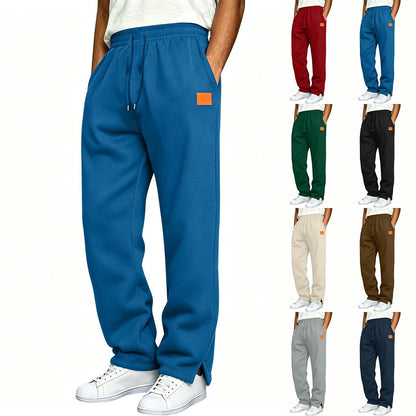 Sweatpants Men Sweatpants for Men Straight Leg Joggers Side Slits Loose Fit Sweat Pants Drawstring Waist Athletic Lounge Bottoms Mens Lounge Pants with Pockets Blue,XL