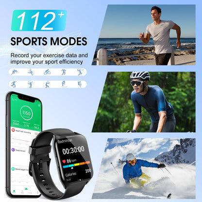 Smart Watch for Men Women Fitness & Outdoors 1.85" Call IP68 30Day Tracker