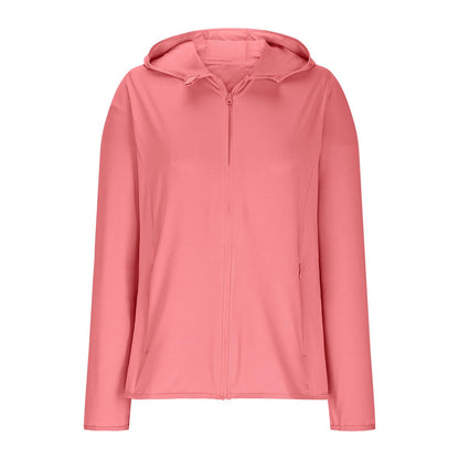 Women's UPF 50+ Sun Protection Jacket Full Zip Lightweight Long Sleeve Athletic Hoodies Quick Dry Outdoor Shirt 2026 Watermelon Red