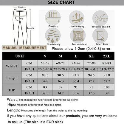 Smatstyle Men’s Compression Pants Athletic Compression Leggings Sports Tights Fit Running Base Layer Workout Basketball Gym (CA/US, Alpha, Large, Regular, Regular, White)
