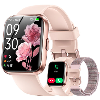 Smart Watch for Women (Android/iPhone), 1.8" UHD Alexa Smart Women Watch with Calls/Messages/Reminders, 3ATM 120+ Sport Modes Fitness Tracker Watch with SpO2/Heart Rate Monitor, Sleep/Activity Tracker