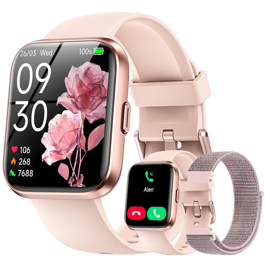 Smart Watch for Women (Android/iPhone), 1.8" UHD Alexa Smart Women Watch with Calls/Messages/Reminders, 3ATM 120+ Sport Modes Fitness Tracker Watch with SpO2/Heart Rate Monitor, Sleep/Activity Tracker