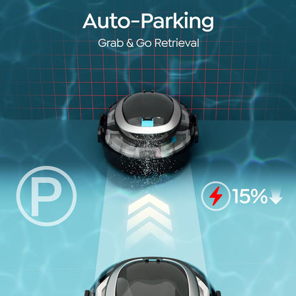 Cordless Robotic Pool Cleaner S2 with 90-Min Runtime, Ebony