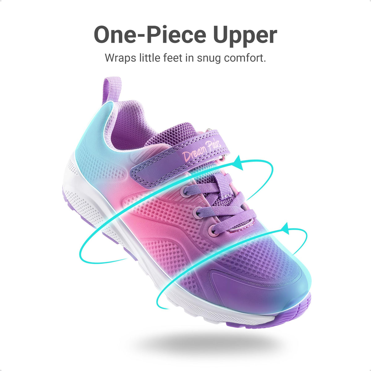 Dream Pairs Girls Running Shoes Sneaker,Purple/Hot Pink,4 Big Kid