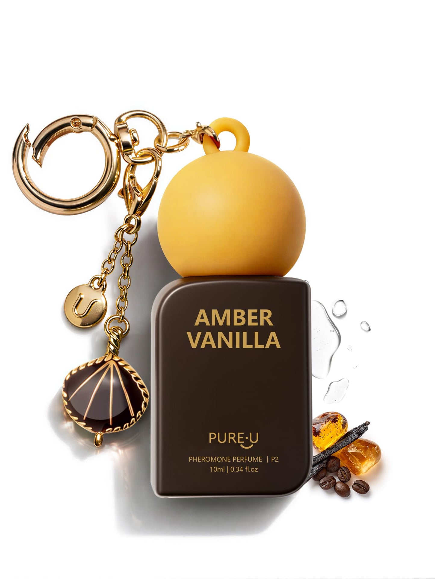 PUREU Amber Vanilla Pheromone Perfume Oil for Women | Clip-on Keychain