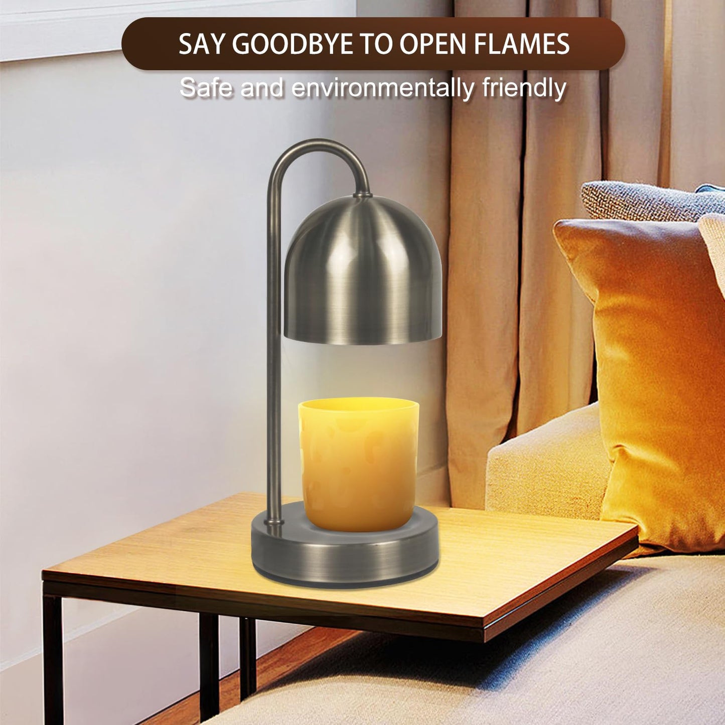YudouTech Dimmable Candle Warmer Lamp - Copper Metal Candle Wax Warmer with 2 * 50W Bulbs, Timer & Dimmer, Perfect for Bedroom and Living Room Decor