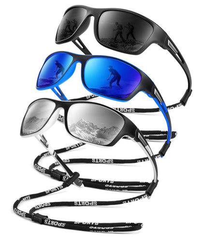 CIFOYA Polarized Sunglasses-for-Men Sports Mens-Sunglasses: Sport Sun Glasses with UV400 for Golf Driving Fishing Cycling