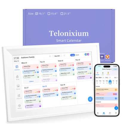 Telonixium Smart Digital Calendar 10.1 Inch Touch Screen Desk Display