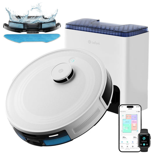 Lefant Robot Vacuum and Mop,Self-Emptying, 40-Day Capacity, Multi-Floor Mapping, 2.4 & 5G Wi-Fi,Schedule Daily Cleaning,Perfect for Hard Floors, Carpets and Pet Hair,Support APP/Alexa/iWatch,M2L Plus