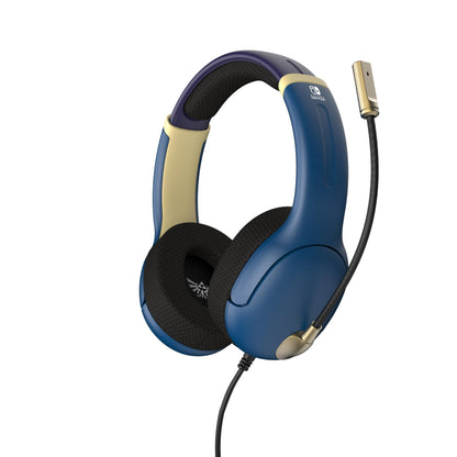 PDP Gaming AIRLITE Stereo Headset with Mic for Nintendo Switch/Switch Lite/OLED - Noise Cancelling Microphone, Lightweight, Soft Comfort On Ear Headphones, 3.5mm Jack -Hyrule Blue