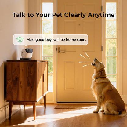Robot M3 3K Pet Camera Treat Dispenser with 32ft Remote Tossing for Dogs & Cats – Reduces Separation Anxiety, 360° View, Indoor Security Camera with Phone App, Barking Alerts, No Subscription, 5G WiFi