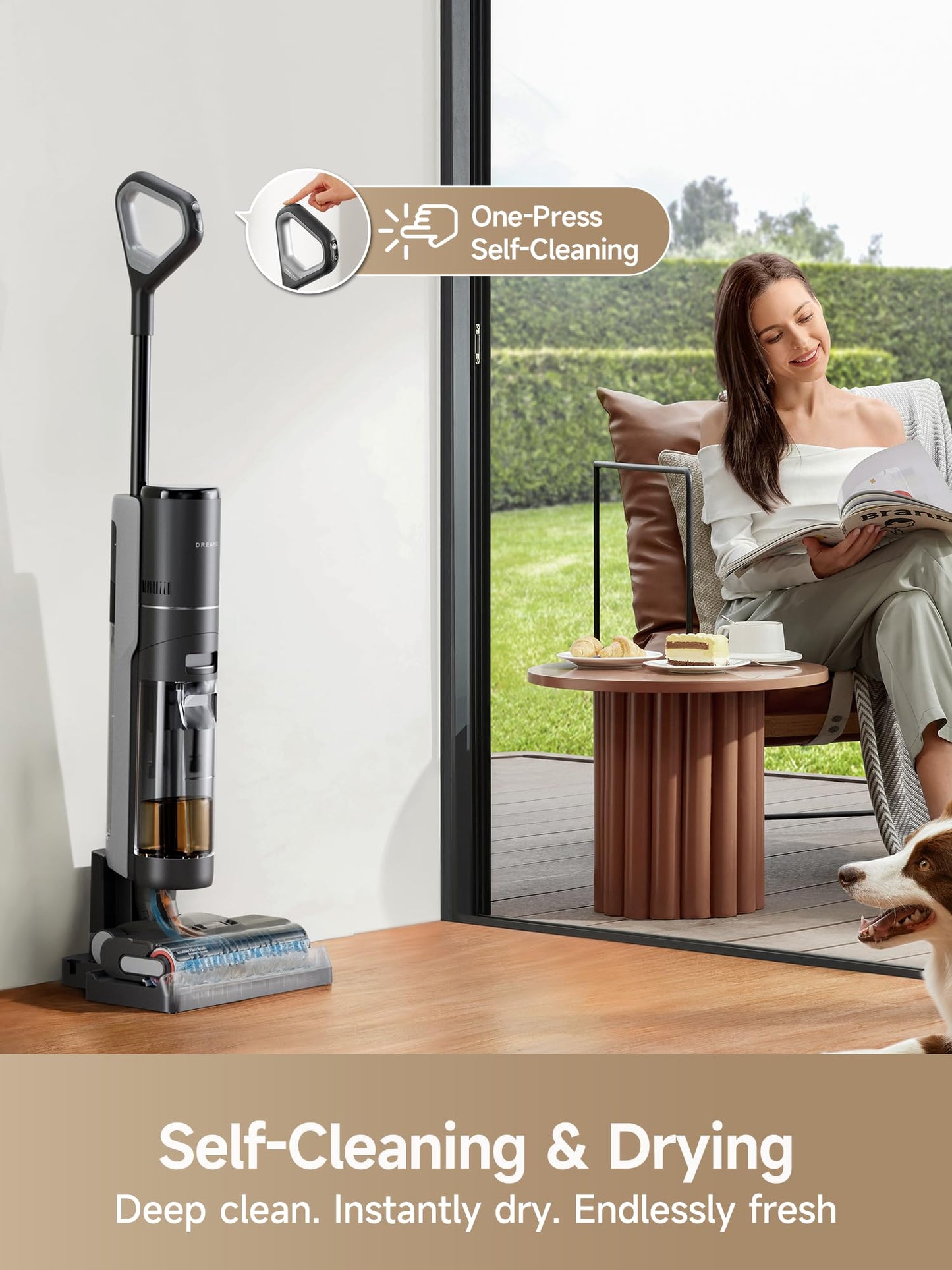 DREAME H12 Pro Wet Dry Vacuum Cleaner, Smart Floor Cleaner Cordless Vacuum and Mop for Hard Floors, One-Step Edge to Edge Cleaning with Hot Air Drying