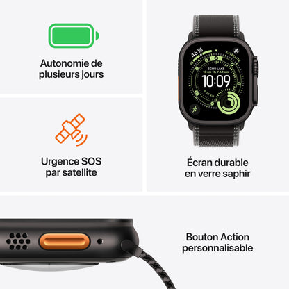 Apple Watch Ultra 3 GPS + Cellular 49mm Natural Titanium Case with Anchor Blue Ocean Band