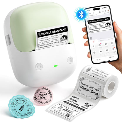 NIIMBOT B2 Label Maker Machine with Tape, Mini Portable Thermal Sticker Printer, Bluetooth Labeler for Home Kitchen Office and Business Organization Monochrome Printing