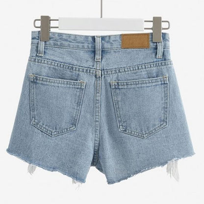 Women's Ripped High Waisted Distressed Denim Shorts Fashion Frayed Raw Hem Casual Summer Jeans Shorts