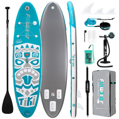 FunWater Stand up Paddle Board Inflatable Paddleboard Ultra-Light Inflatable Paddleboards for All Skill Levels Stand Up Paddle Board Paddleboard with SUP Accessories (Light Blue)