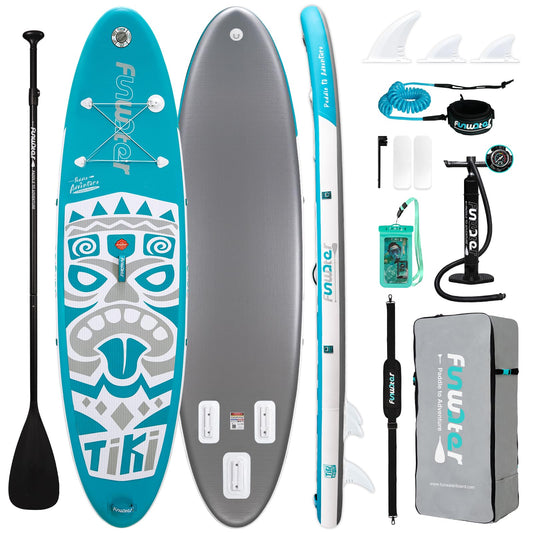 FunWater Stand up Paddle Board Inflatable Paddleboard Ultra-Light Inflatable Paddleboards for All Skill Levels Stand Up Paddle Board Paddleboard with SUP Accessories (Light Blue)