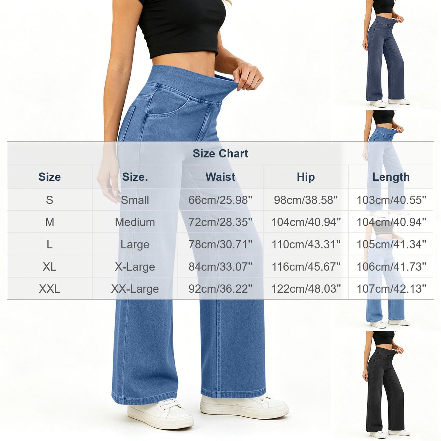 Jeans for Women Wide Leg High Waisted Baggy Trendy Straight Leg Loose Palazzo Denim Pants with Pockets 2026 Fashion Blue Medium