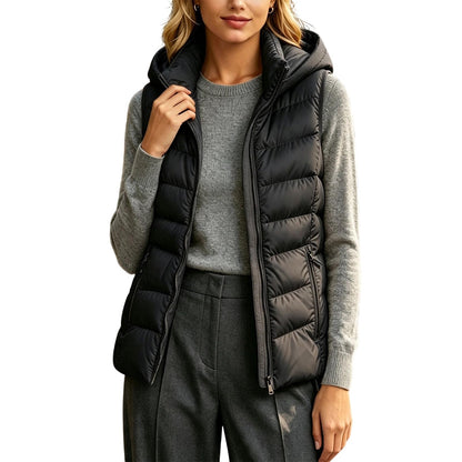 Generic Women's Puffer Vest Lightweight Warm Zip Up Jacket with Pockets