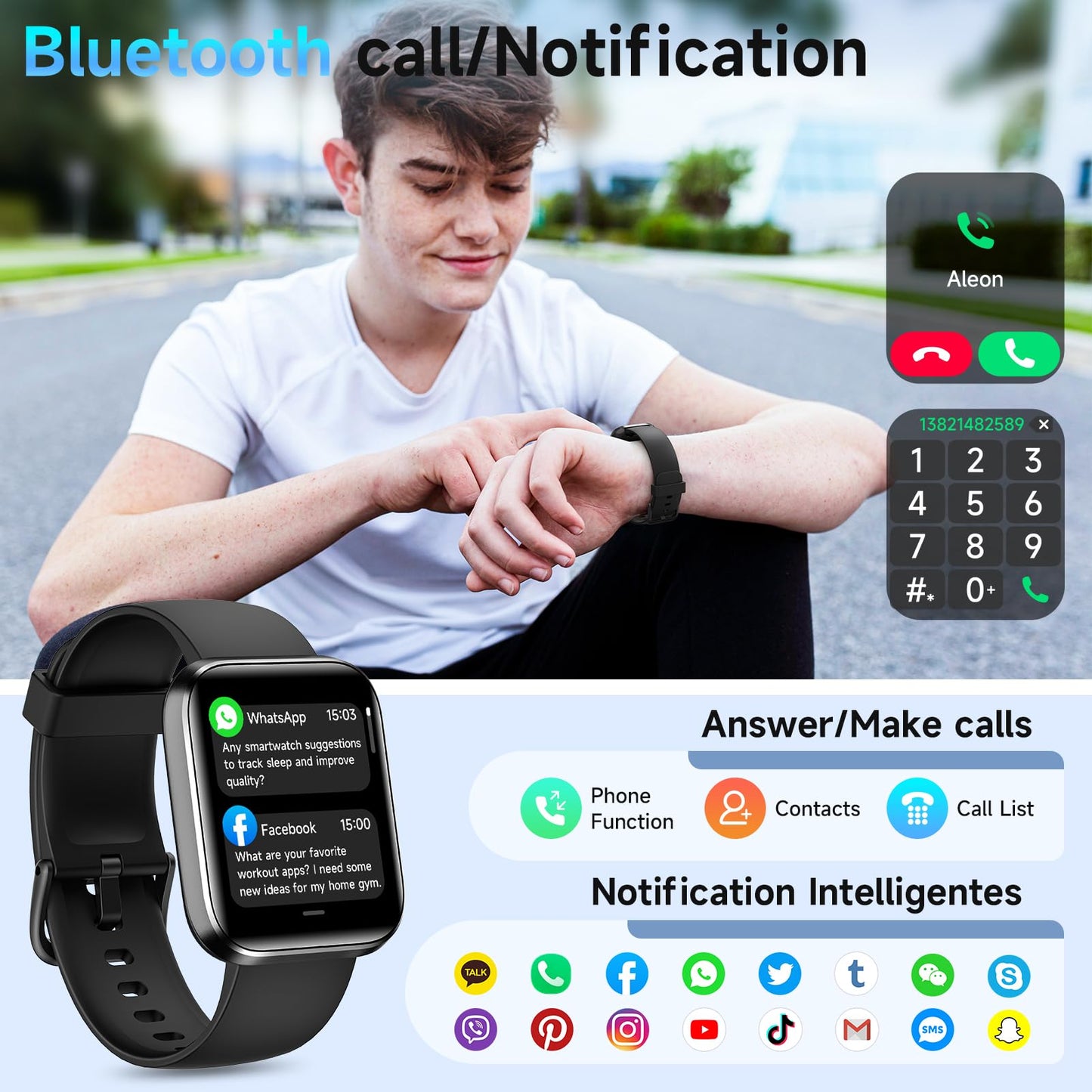 Quican Smart Watch for Women (Android/iPhone), 1.8" UHD Alexa Smart Women Watch with Calls/Messages, 3ATM 120+ Sport Modes Fitness Tracker Watch with SpO2/Heart Rate Monitor, Sleep/Activity Tracker