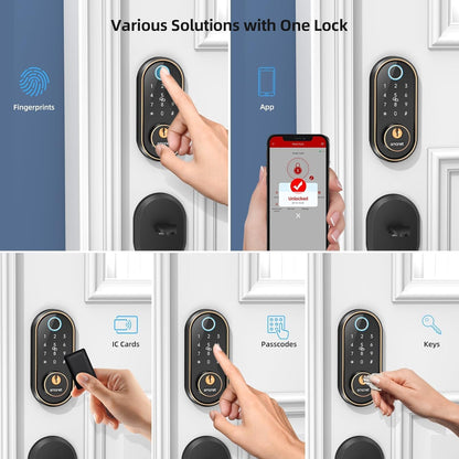 SMONET Smart Deadbolt Fingerprint Lock - Bluetooth Keyless Entry Door Lock