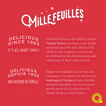Vachon Mille Feuilles The Original Flaky Pastries, 6 Individually Wrapped Pastries, 291g