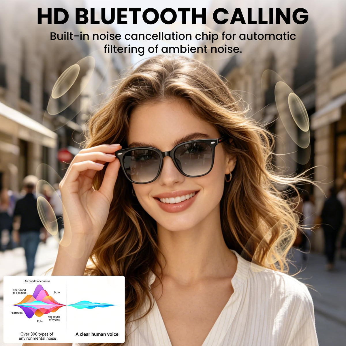 2026 Smart Glasses for Men & Women, 32g Ultra-Light, HD Calling, AI Translation/Music/Voice Control, Bluetooth Sunglasses with Photochromic Lens for Daily Use, Travel(Black)