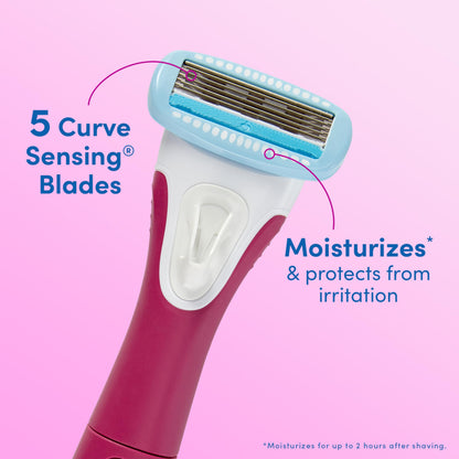 Schick Hydro Silk TrimStyle Hydrating Razor with Bikini Trimmer for Women | 2-in-1 Bikini Razor for Women and Womens Trimmer for Pubic Hair| Includes 1 Waterproof Handle, 1 Refill & 1 AAA Battery