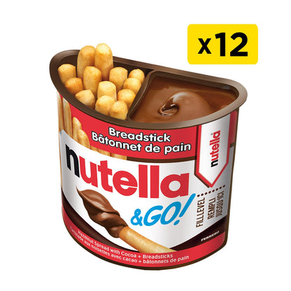 NUTELLA & GO Hazelnut Cocoa Spread With Breadsticks - 52 g Pack x 12