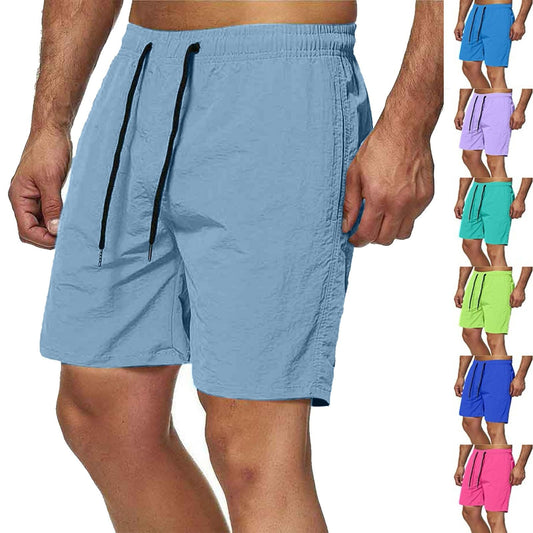 Gym Shorts Men Men's Shorts Summer Casual Loose Bottoms Fashion Quick Dry Drawstring Lightweight Breathable Outdoor Short Pants Light Blue M