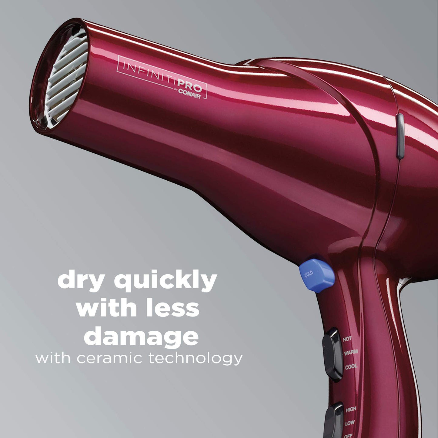 INFINITIPRO BY CONAIR 1875 Watt Salon Performance AC Motor Styling Tool/Hair Dryer, Burgundy Blow Dryer