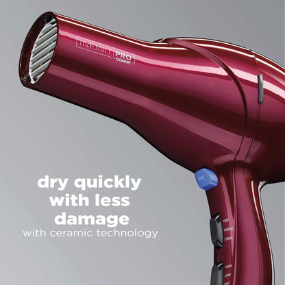 INFINITIPRO BY CONAIR 1875 Watt Salon Performance AC Motor Styling Tool/Hair Dryer, Burgundy Blow Dryer