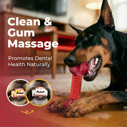 Apasiri Tough Dog Toys for Aggressive Chewers: Beef Flavored Long Lasting Dog Bones for Large Dogs, Indestructible Dog Chew Toys to Keep Them Busy, Large Dog Toys for Medium & Large Breed, Red