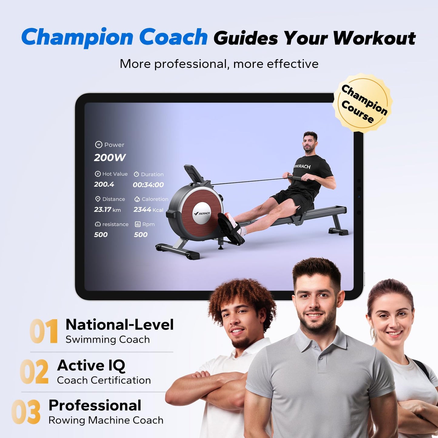 Rowing Machine, MERACH Bluetooth Magnetic Rower Machine with Dual Slide Rail, 16 Levels of Electromagnetic Resistance, Max 350lb Weight Capacity, App Compatible, Rowing Machines for Home Use