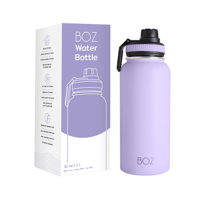 BOZ Stainless Steel Water Bottle XL, 1L/32oz (Lavender)